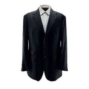 Polo Ralph Lauren X Corneliani Gray w/ Maroon Windowpane Check Blazer Size 44L